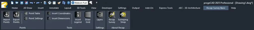 RECAP Survey Basic 5 Navigation Menu